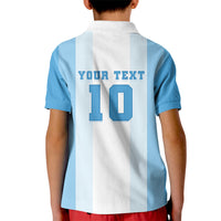 Custom Argentina Football GOAT 10 Kid Polo Shirt Worldwide Legend