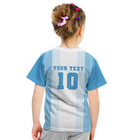 Custom Argentina Football GOAT 10 Kid T Shirt Worldwide Legend