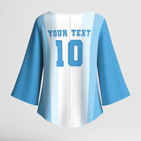 Custom Argentina Football GOAT 10 Kimono Sleeve Blouse Worldwide Legend