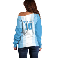 Custom Argentina Football GOAT 10 Off Shoulder Sweater Worldwide Legend