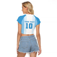 Custom Argentina Football GOAT 10 Raglan Cropped T Shirt Worldwide Legend