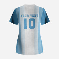 Custom Argentina Football GOAT 10 Scrub Top Worldwide Legend