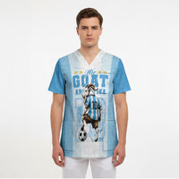 Custom Argentina Football GOAT 10 Scrub Top Worldwide Legend