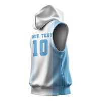 Custom Argentina Football GOAT 10 Sleeveless Hoodie Worldwide Legend