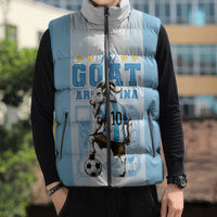 Custom Argentina Football GOAT 10 Sleeveless Puffer Jacket Worldwide Legend
