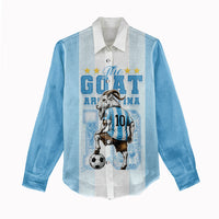 Custom Argentina Football GOAT 10 Women Casual Shirt Worldwide Legend