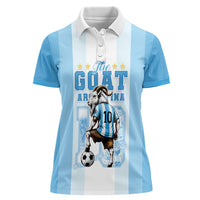 Custom Argentina Football GOAT 10 Women Polo Shirt Worldwide Legend