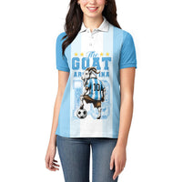 Custom Argentina Football GOAT 10 Women Polo Shirt Worldwide Legend