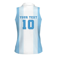 Custom Argentina Football GOAT 10 Women Sleeveless Polo Shirt Worldwide Legend