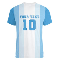 Custom Argentina Football GOAT 10 Women V-Neck T-Shirt Worldwide Legend