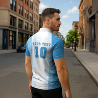 Custom Argentina Football GOAT 10 Zipper Polo Shirt Worldwide Legend