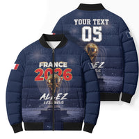 Custom World Football 2026 France Bomber Puffer Jacket Allez Les Bleus
