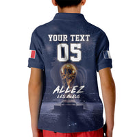 Custom World Football 2026 France Kid Polo Shirt Allez Les Bleus
