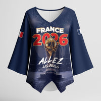 Custom World Football 2026 France Kimono Sleeve Blouse Allez Les Bleus
