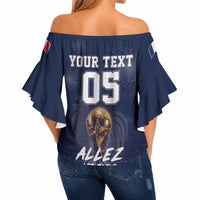 Custom World Football 2026 France Off Shoulder Wrap Waist Top Allez Les Bleus