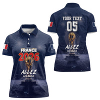 Custom World Football 2026 France Women Polo Shirt Allez Les Bleus