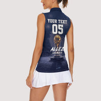 Custom World Football 2026 France Women Sleeveless Polo Shirt Allez Les Bleus