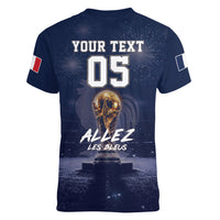 Custom World Football 2026 France Women V-Neck T-Shirt Allez Les Bleus