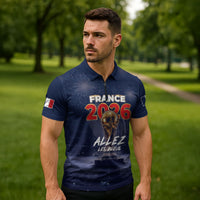 Custom World Football 2026 France Zipper Polo Shirt Allez Les Bleus