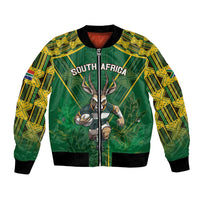 Custom South Africa Rugby 2024 Bomber Jacket Go Bokke African Pattern LT05 - Wonder Print Shop