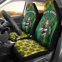 South Africa Rugby 2024 Car Seat Cover Go Bokke African Pattern LT05 - Wonder Print Shop