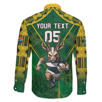 Custom South Africa Rugby 2024 Family Matching Long Sleeve Bodycon Dress and Hawaiian Shirt Go Bokke African Pattern LT05 - Wonder Print Shop