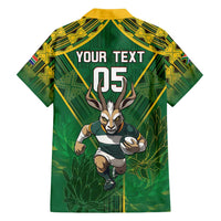 Custom South Africa Rugby 2024 Family Matching Off Shoulder Maxi Dress and Hawaiian Shirt Go Bokke African Pattern LT05 - Wonder Print Shop