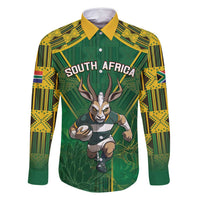 Custom South Africa Rugby 2024 Family Matching Tank Maxi Dress and Hawaiian Shirt Go Bokke African Pattern LT05 - Wonder Print Shop