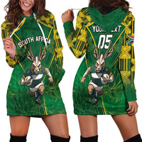 Custom South Africa Rugby 2024 Hoodie Dress Go Bokke African Pattern LT05 - Wonder Print Shop