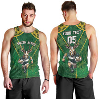 Custom South Africa Rugby 2024 Men Tank Top Go Bokke African Pattern LT05 - Wonder Print Shop