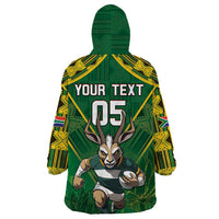 Custom South Africa Rugby 2024 Wearable Blanket Hoodie Go Bokke African Pattern LT05 - Wonder Print Shop