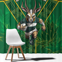 South Africa Rugby 2024 Window Curtain Go Bokke African Pattern LT05 - Wonder Print Shop