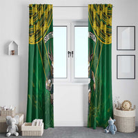 South Africa Rugby 2024 Window Curtain Go Bokke African Pattern LT05 - Wonder Print Shop