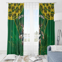 South Africa Rugby 2024 Window Curtain Go Bokke African Pattern LT05 - Wonder Print Shop