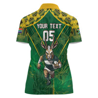 Custom South Africa Rugby 2024 Women Polo Shirt Go Bokke African Pattern LT05 - Wonder Print Shop