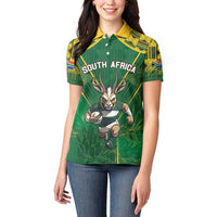 Custom South Africa Rugby 2024 Women Polo Shirt Go Bokke African Pattern LT05 - Wonder Print Shop