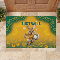 Australia Rugby 2024 Rubber Doormat Go Wallabies Aboriginal Pattern LT05 - Wonder Print Shop