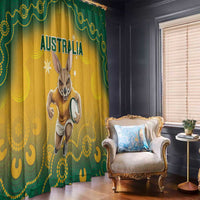 Australia Rugby 2024 Window Curtain Go Wallabies Aboriginal Pattern LT05 - Wonder Print Shop