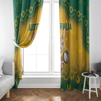 Australia Rugby 2024 Window Curtain Go Wallabies Aboriginal Pattern LT05 - Wonder Print Shop