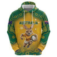 Custom Australia Rugby 2024 Zip Hoodie Go Wallabies Aboriginal Pattern LT05 - Wonder Print Shop
