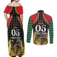 Custom St Kitts Nevis Cricket Patriots Couples Matching Off Shoulder Maxi Dress and Long Sleeve Button Shirt Road To Victory - Wonder Print Shop