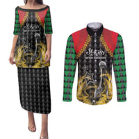 Custom St Kitts Nevis Cricket Patriots Couples Matching Puletasi and Long Sleeve Button Shirt Road To Victory - Wonder Print Shop