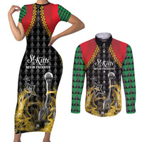 Custom St Kitts Nevis Cricket Patriots Couples Matching Short Sleeve Bodycon Dress and Long Sleeve Button Shirt Road To Victory - Wonder Print Shop