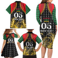 Custom St Kitts Nevis Cricket Patriots Family Matching Long Sleeve Bodycon Dress and Hawaiian Shirt Road To Victory - Wonder Print Shop