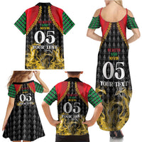 Custom St Kitts Nevis Cricket Patriots Family Matching Summer Maxi Dress and Hawaiian Shirt Road To Victory - Wonder Print Shop