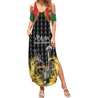 Custom St Kitts Nevis Cricket Patriots Family Matching Summer Maxi Dress and Hawaiian Shirt Road To Victory - Wonder Print Shop