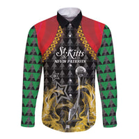 Custom St Kitts Nevis Cricket Patriots Long Sleeve Button Shirt Road To Victory - Wonder Print Shop