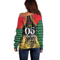 Custom St Kitts Nevis Cricket Patriots Off Shoulder Sweater Road To Victory - Wonder Print Shop