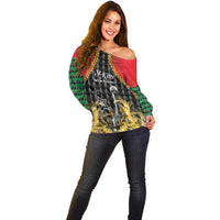 Custom St Kitts Nevis Cricket Patriots Off Shoulder Sweater Road To Victory - Wonder Print Shop