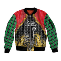 Custom St Kitts Nevis Cricket Patriots Sleeve Zip Bomber Jacket Road To Victory - Wonder Print Shop